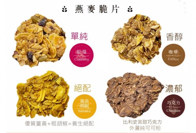 高纖燕麥脆片 /原蔓/咖啡/薑黃胡椒/巧克力 5